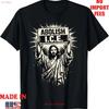 Retro Abolish Ice Jesus For T Shirt Adult Kid Vintage Slightly Designer Clothes Stylish Casual Stretched Unisex