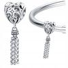 Charms Heart Openwork 925 Pendant Bead Hanging Chain Beads