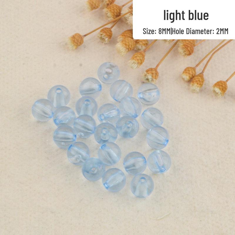 Perforated Transparent Round Acrylic Beads: Solid Color Crystal Resin Beads for DIY Beading Projects