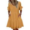 Wish Three-color Five-size Collar Solid-color Pocket Dress