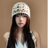 Fashion Handwoven Hollow Baotou Hat Women'S Crochet Ethnic Style Tassel Ear Protector Strap Sleeve Knitted Hat