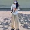 High Waist Japanese Ice Silk Petite Yamamoto Wide Leg Pants - Summer Thin Casual Women's Drape Loose Fit