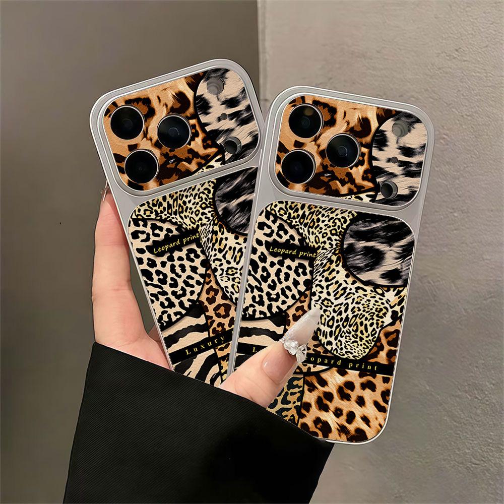 A variety of leopard print is suitable for iPhone17 large window 16promax mobile phone case 15 fine holes 14 all-inclusive delivery