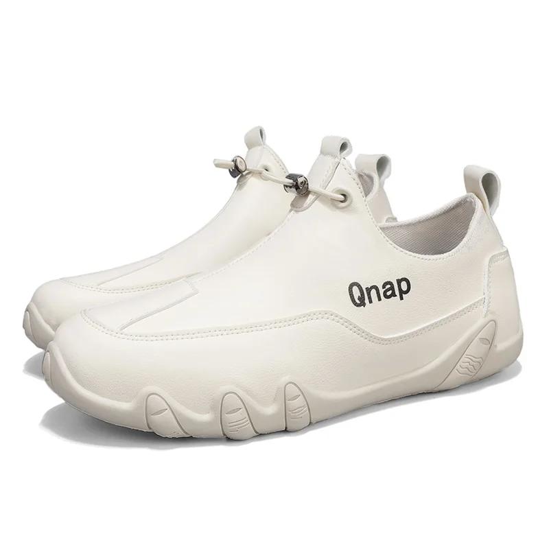 Luxury Round Toe Men Ankle Boots Light Slip on Walking Shoes New Casual Shoes for Men Outdoor Comfor Men High Top Sneakers