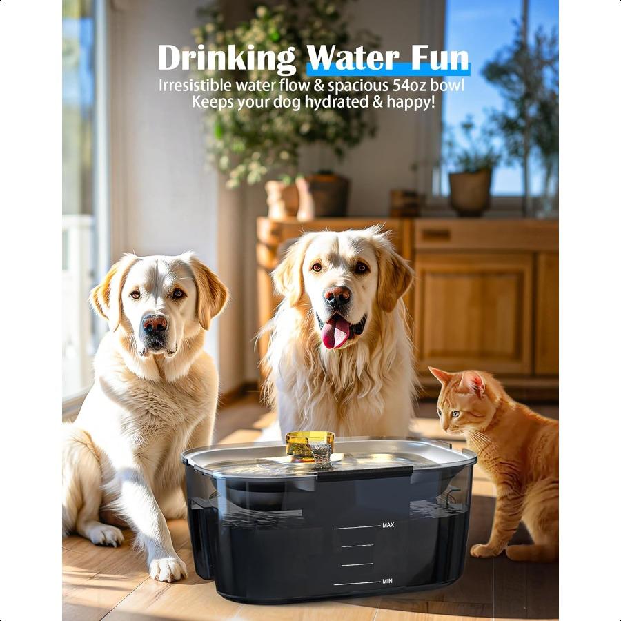 Dog Water Fountain Stainl Steel 2.6 Gallon 10L Pet Water Fountain Cat Water Fountain Dog Water Bowl Dispenser for Large Dogs Mu