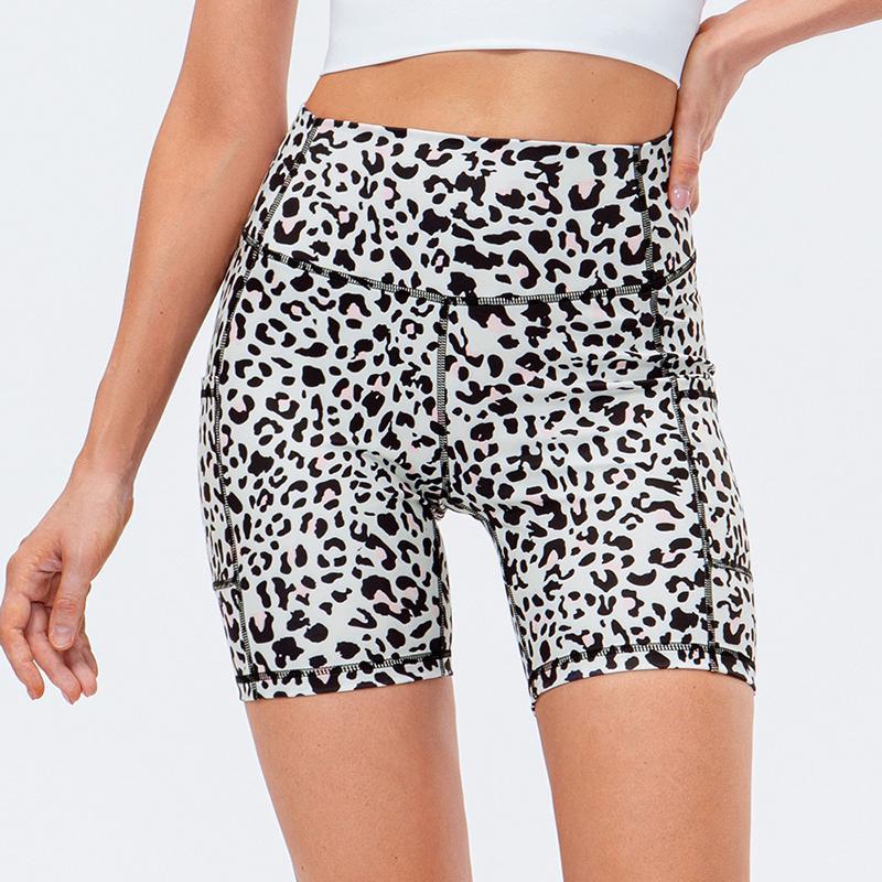 

Женские спортивные колготки, нижнее белье для йоги, дышащие, быстросохнущие, эластичные шорты для фитнеса, бега, спортзала XXL леопардовый/белый