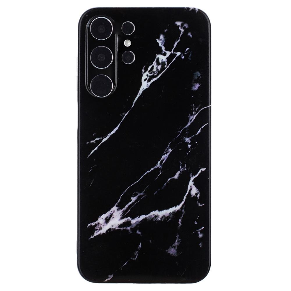 

For Samsung Galaxy S24 Ultra Case Marble Effect Pattern Design TPU Phone Cover Black