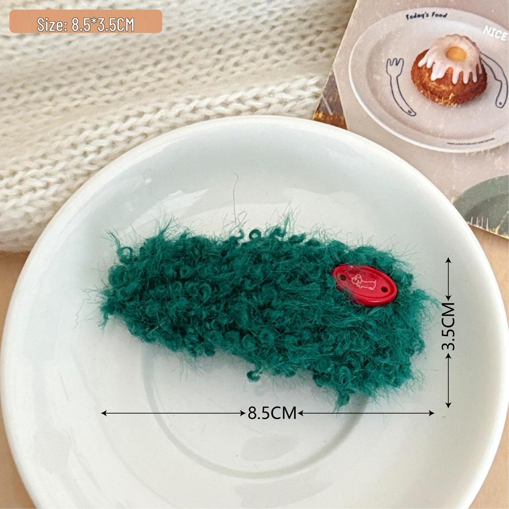 Herbst-Winter Bunte Plüsch-Knopf-Haarspangen: Hochwertige Pony- und Seitenhaarspangen