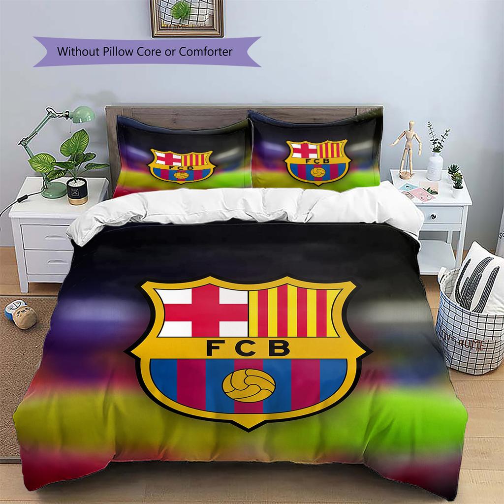 מצעים בעיצוב ברצלונה קישוט לבית מתנת יום הולדת (1 * כיסוי שמיכה + 2 * ציפות, ללא ליבה)