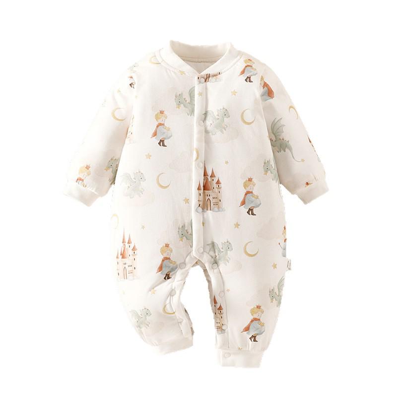 Gesteppter warmer Baumwoll-Neugeborenen-Strampler - Verdickter Winter-Baby-Body