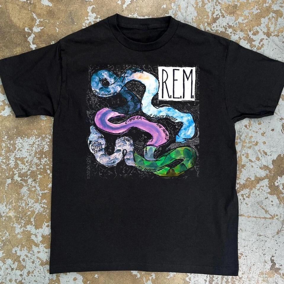 REM Reckoning 1984 Album Promo T-Shirt Black Cotton Size S-3XL For Fans XXXL