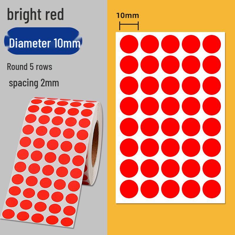 Colorful Self-Adhesive Round Dot Stickers - Writable Small Paper Labels