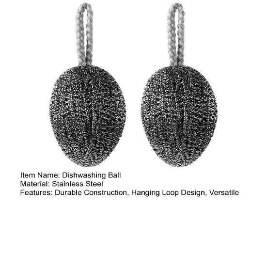 2/3Pcs Cleaning Balls Stainless Steel Pot Scrubber with Hanging Loop Design Kitchen Household Cleaning Brush