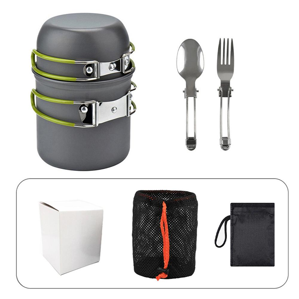 Compact Lightweight Camping Cookware Set, Aluminum Non-Stick Pots & Pans for Hiking