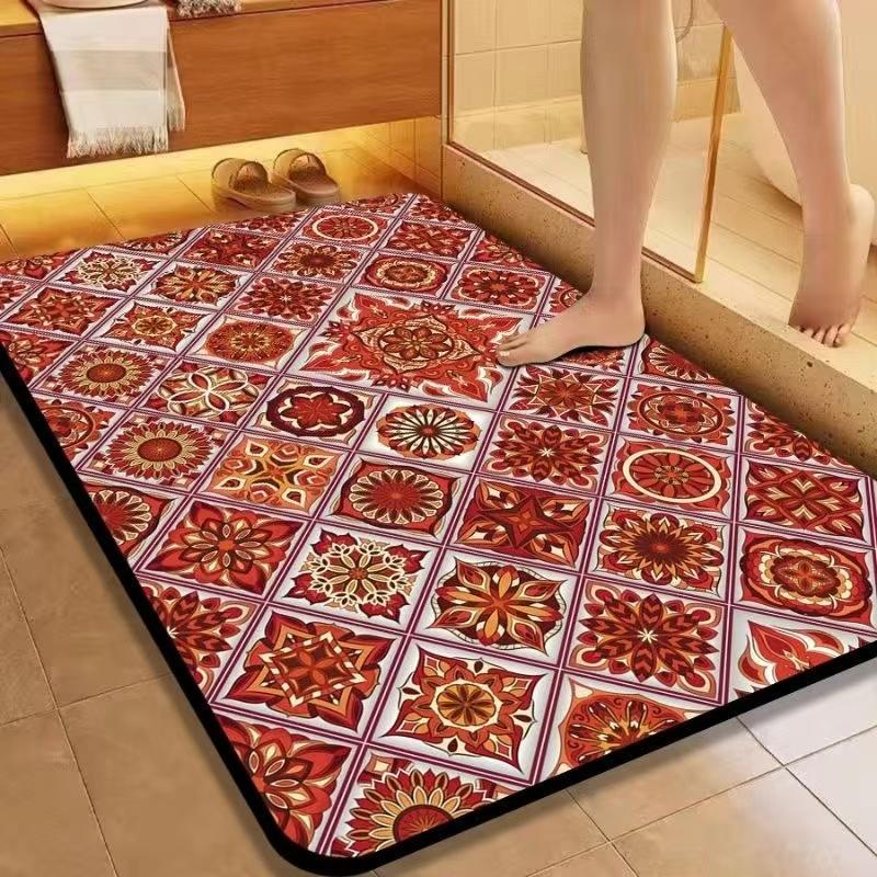 Diatom Mud Floor Mat Entrance Door Bathroom Water-absorbing Non-slip Soft Mat Free of Wash Quick-drying Water Filter Kitchen Drain Mat
