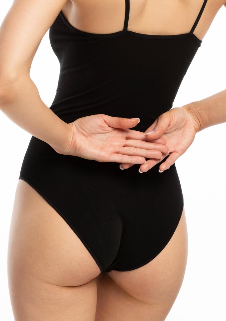 Body damskie czarne z naturalnej dzianiny bambusowej Bamboo Julimex BODY BAMBOO czarny L