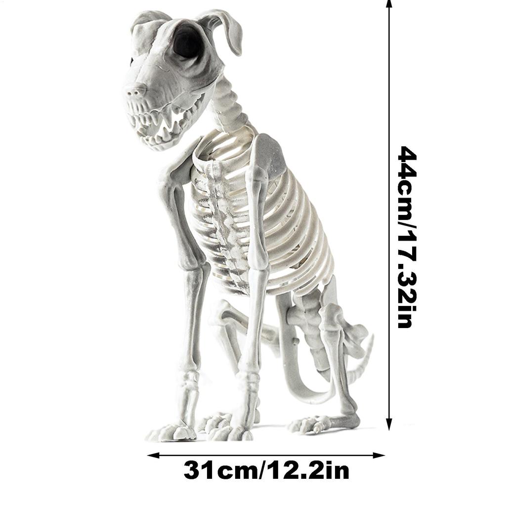 Creepy Halloween Skeleton Animals Realistic Halloween Skeleton Dog Statue Spooky Haunted House Party Decor Horror Props
