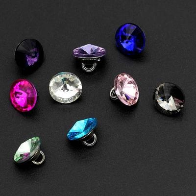 12Pcs/lot 10mm Black Button Red Diamond Small Button Women's Fashion Exquisite Shirt Skirt Decorative Buttons