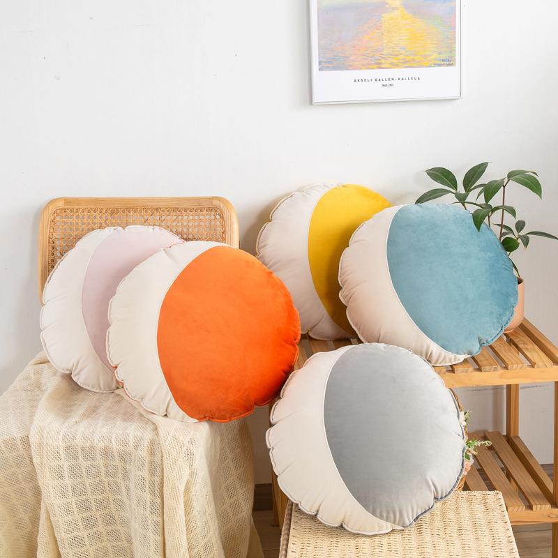 40cm Simple Round Velvet Cushion Cover Small Fresh Velvet Sofa Cushion Covers Tatami Homestay Decor Pouf Siesta Pillow Case