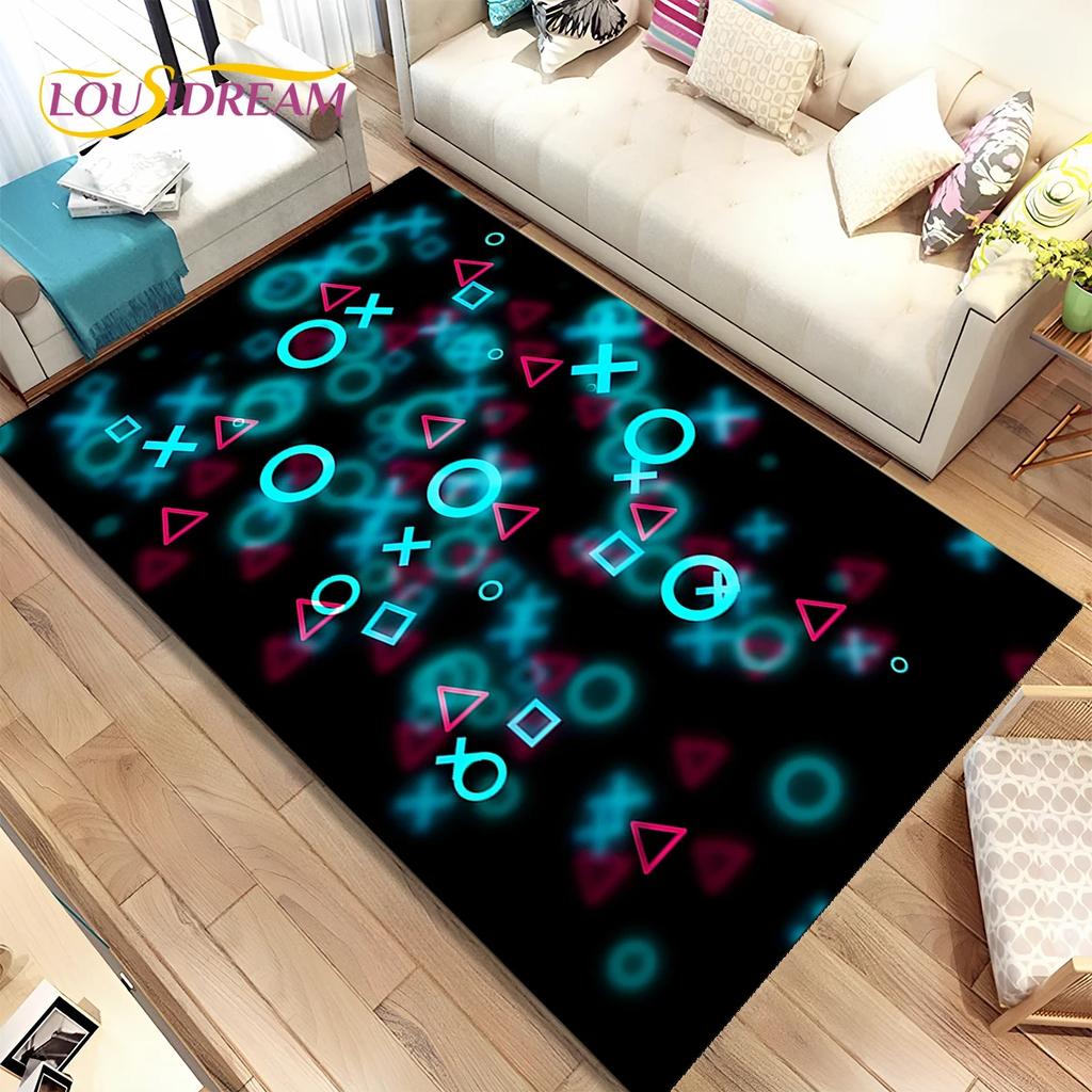 Kreslená hra Hráč Gamepad Koberec Koberec do obývacího pokoje Ložnice Domácí dekorace, Podložka Protiskluzová Dekorace Dětská Herna Pohovka Rohožka
