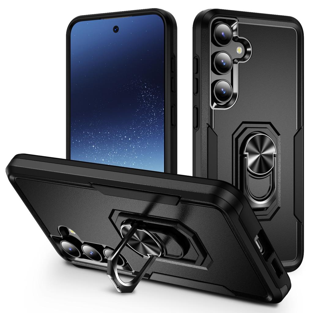 For Samsung Galaxy S24 FE Case Military Grade Ring Kickstand PC + TPU Phone Cover