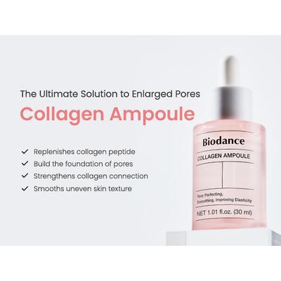 Porenverfeinernde Kollagen-Ampulle 30 ml, HYPOALLERGEN, Feuchtigkeitsspendend, Koreanische Kosmetik, K-Beauty, Probe