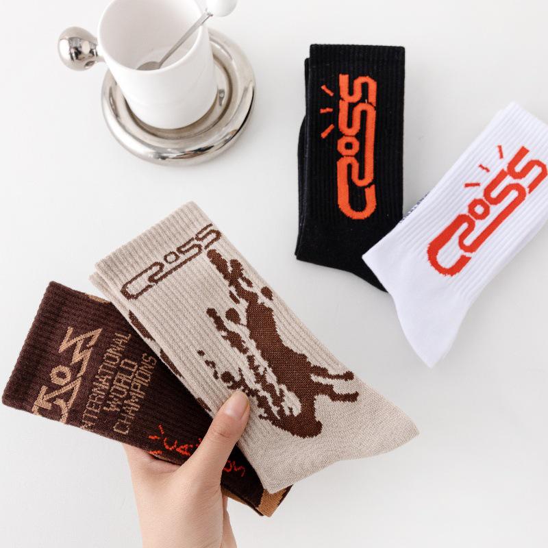Travis Scott AJ1 Hook TS Trendy Mid-Tube Sports Socks for Men & Women
