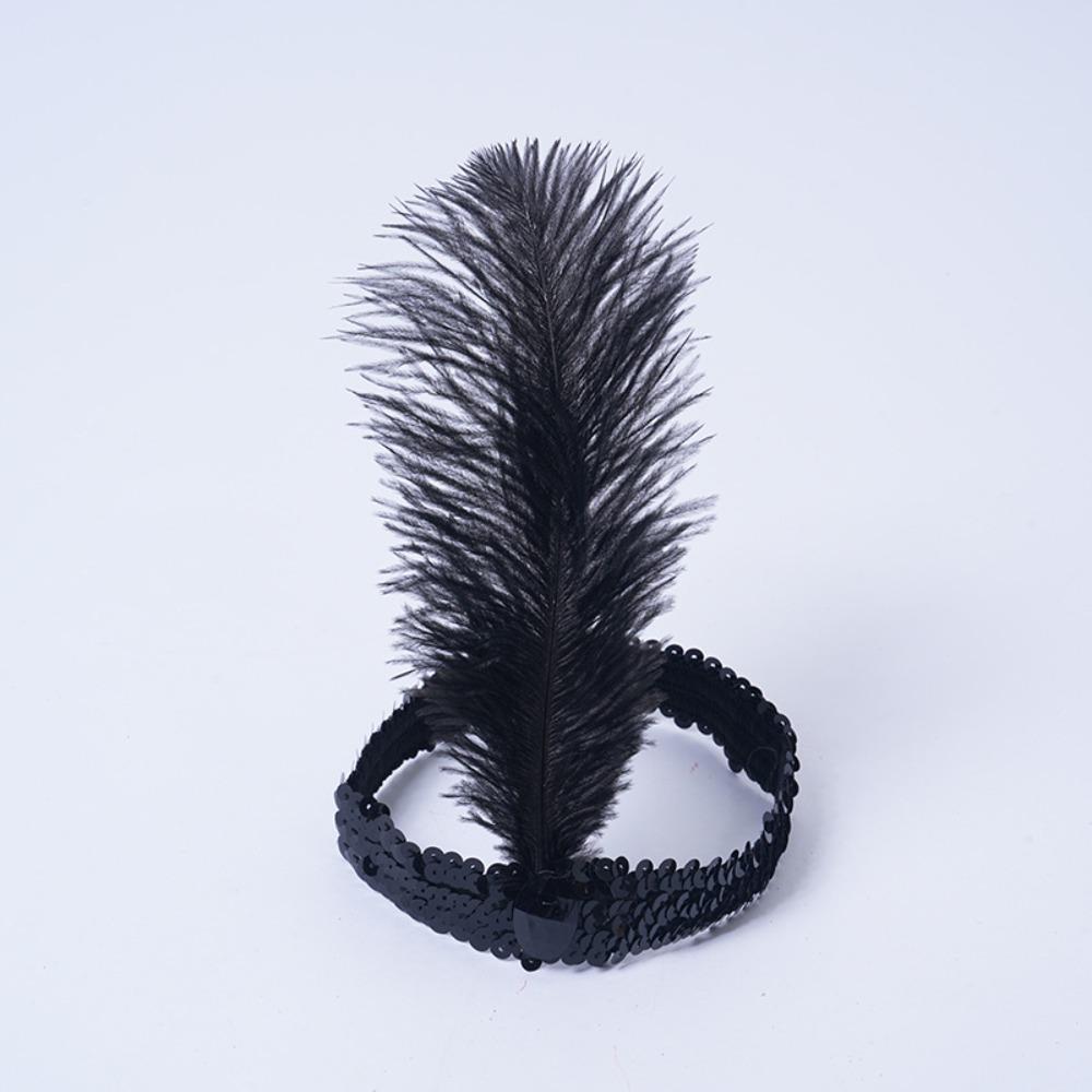 1920s Feather Headpiece Vintage Gatsby Headpiece Sequins Headbands  Halloween Costume Accessory