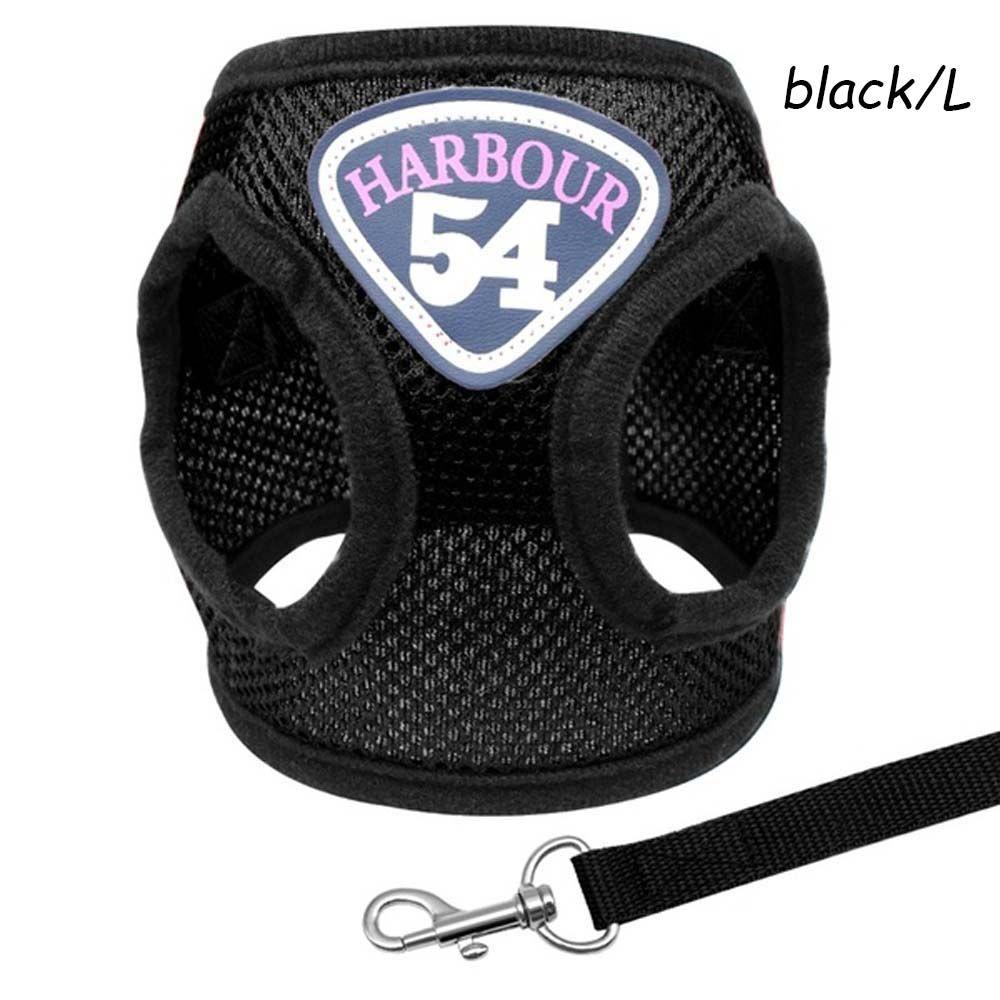 

Adjustable Soft Pet Products Soft Mesh Vest Dog Cat Cat Collar Dog Vest Dog Supplies Leads Leash L чёрный