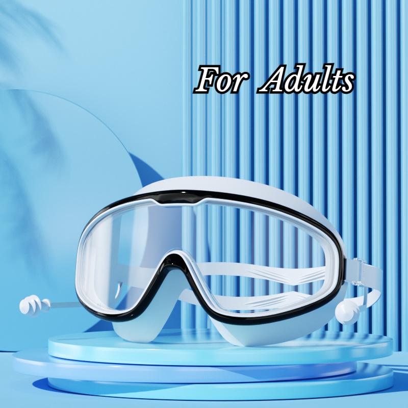 Ochelari de înot Cadru mare Dopuri de urechi Impermeabili Anti-aburire HD Transparenți Ochelari pentru bebeluși Protecție UV Ochelari de înot siguri