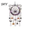 Metal Sound Pipes for Patio Halloween Acrylic Wind Chime Pendant, Crystal Suncatcher Hanging Ornaments, Decorative Handcrafted Spooky Home Accents
