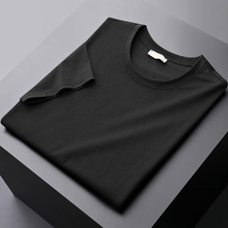 Men's Short Sleeve Casual Ice Silk Crew Neck T-Shirt - Lightweight Summer Style (2025)