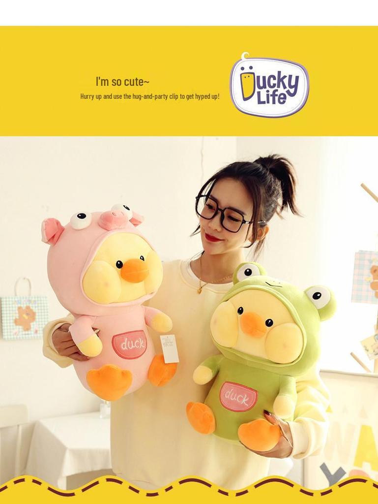 Cartoon Rabbit, Frog, and Duck Plush Toy - Hyaluronic Acid Soft Children's Birthday Gift