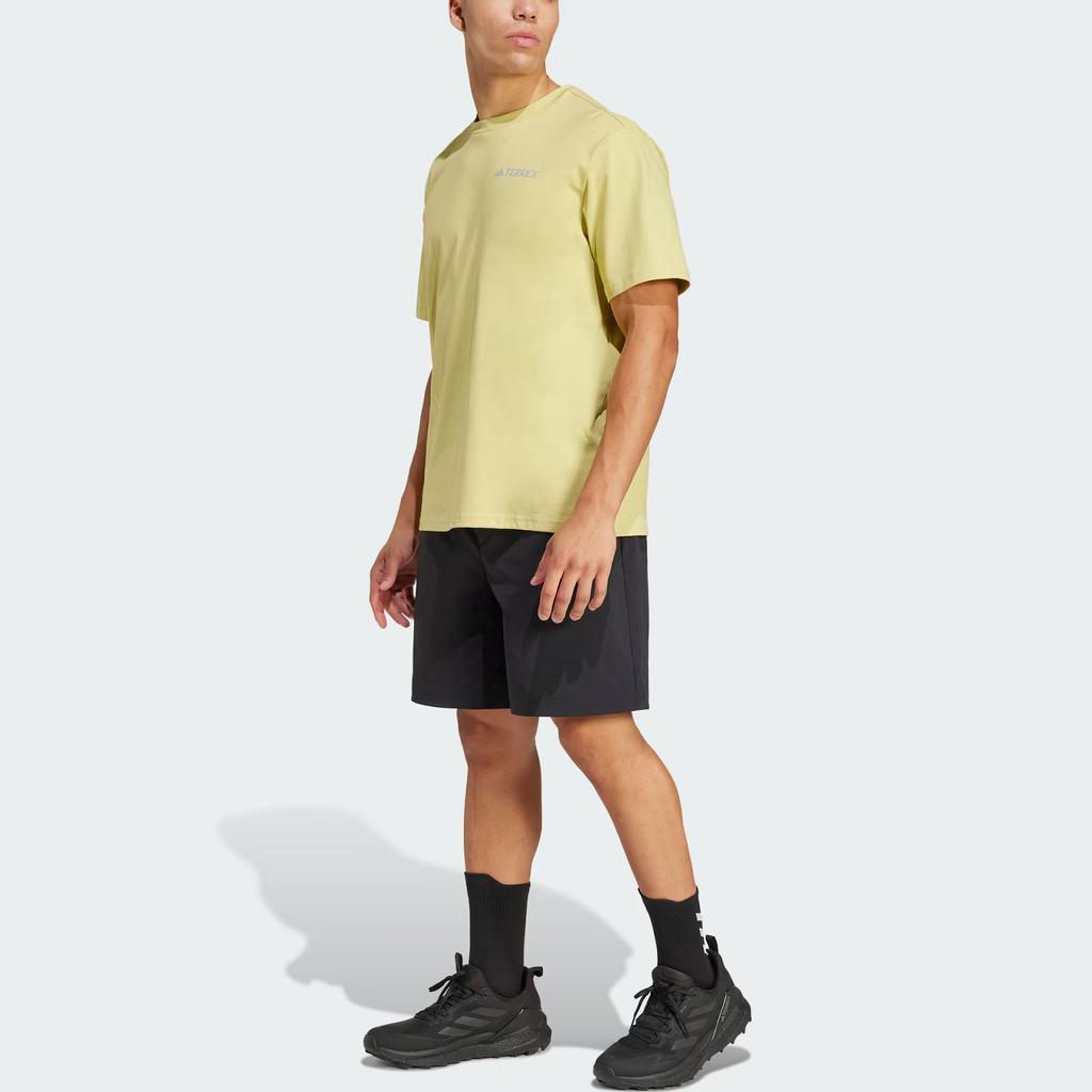 Adidas Terrex Polygiene Graphic Loose Fit Crew Neck Short Sleeve T-Shirt Men Tops Light-Gold JI8329