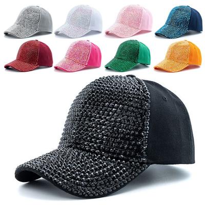 Adjustable Rhinestones Baseball Caps Breathable Sunscreen Hats Luxury Sun Hat  For Women Girls