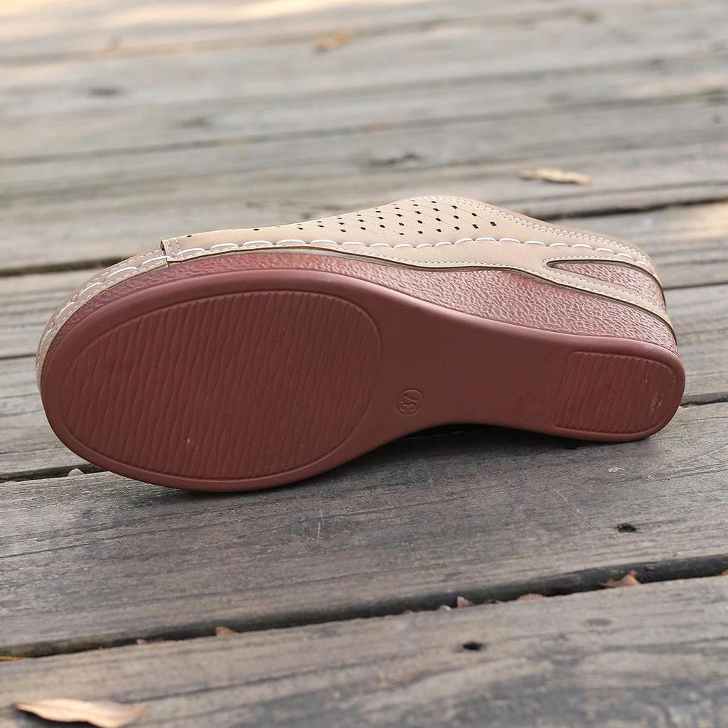 Women's Plus Size Wedge Heel Sandals - Breathable, Open-Toe, Thick Sole for Summer