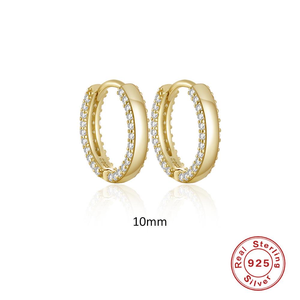 S925 Sterling Silver Fashion Style Classic Double Row Spaced Diamond Earrings Earrings