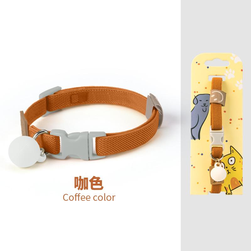 

Fashion Safety Cat Collar Stretch Elastic Collars, Light Weight for Kitten, Neck for All Cat,with Macaron Ball Pet Accessories кофейный