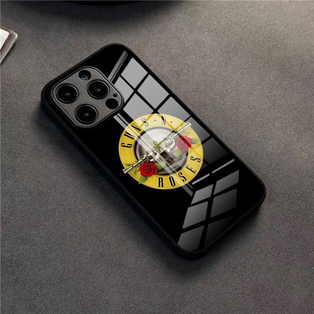 Band G-Guns N Roses Phone Case For 17 Pro Max IPhone 16 Pro 14 12 11 13 Mini X XR XS 15 Plus SE Glass Cover