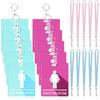 10 PCS Bathroom Passes for Classrooms Include Key Holder and Lanyard, Pink and Blue Bathroom Pass for Women Men, Bathroom Key Chain for Business