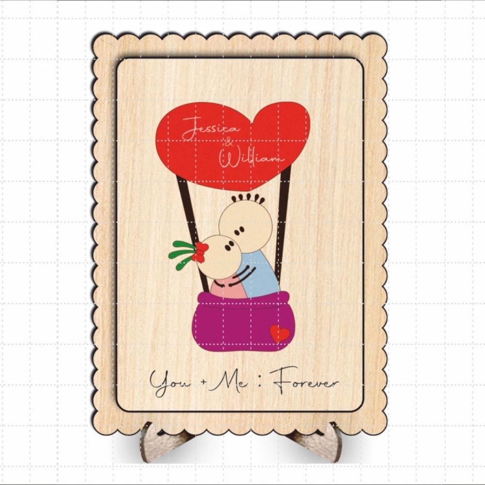 

Romantic Wooden Material Wooden Plaque Handmade Couple Design Couple Ornament Creative Wedding Decoration Anniversary