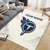 Custom Name,Tennessee Titans Home Sofa Decoration for Living Room & Bedroom, Non‑Slip Play Flannel Floor Mat for Game Room