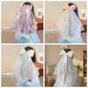 Mesh Girls Head Gauze Bow Colorful Flowing Tulle Gift Super Fairy Veil  Hair Accessories