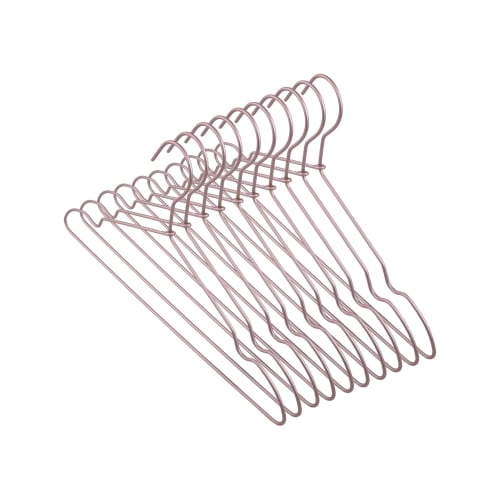 Sekiden Aluminum Hangers (10-Pack) (Bronze Pink) Matte, Lightweight, Closet Storage, 41cm Wide x 21cm High