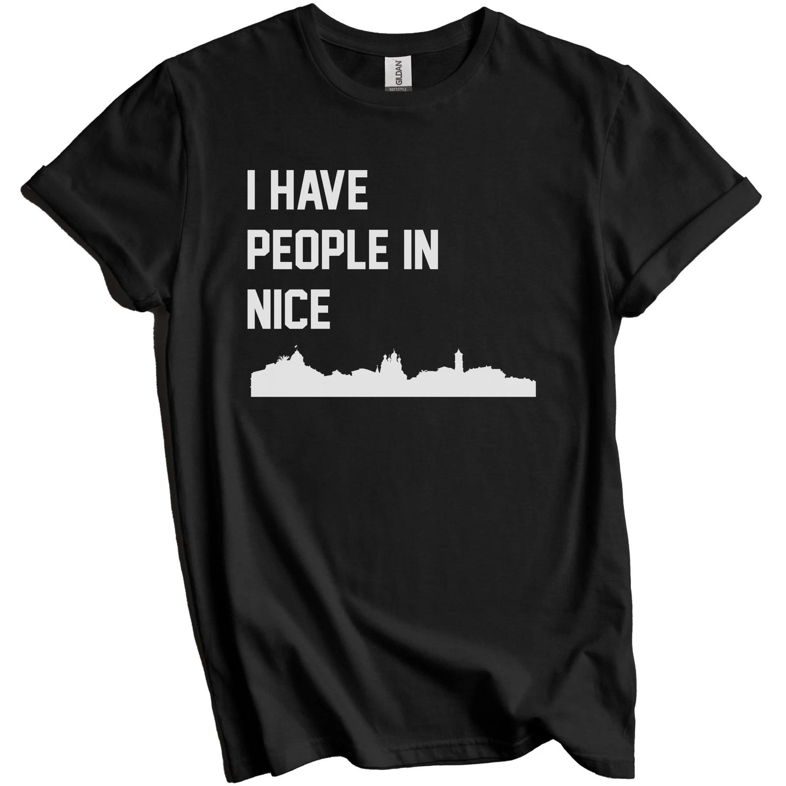 I Have People In Nice France Skyline T-Shirt XL