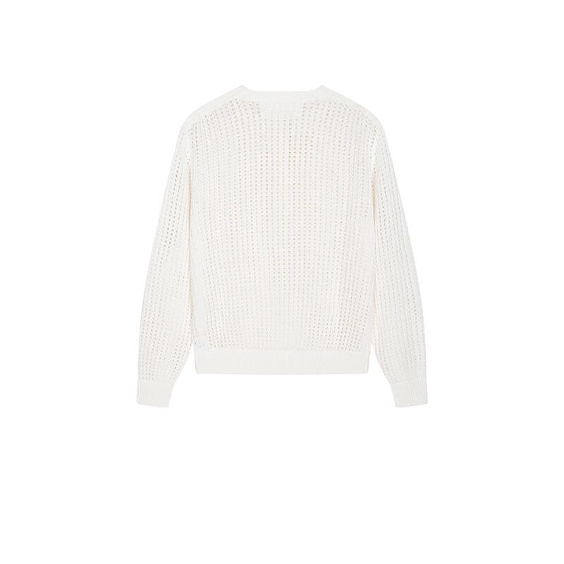 LESS 2025 Spring Cotton Blend Collarless Long Sleeve Sweater