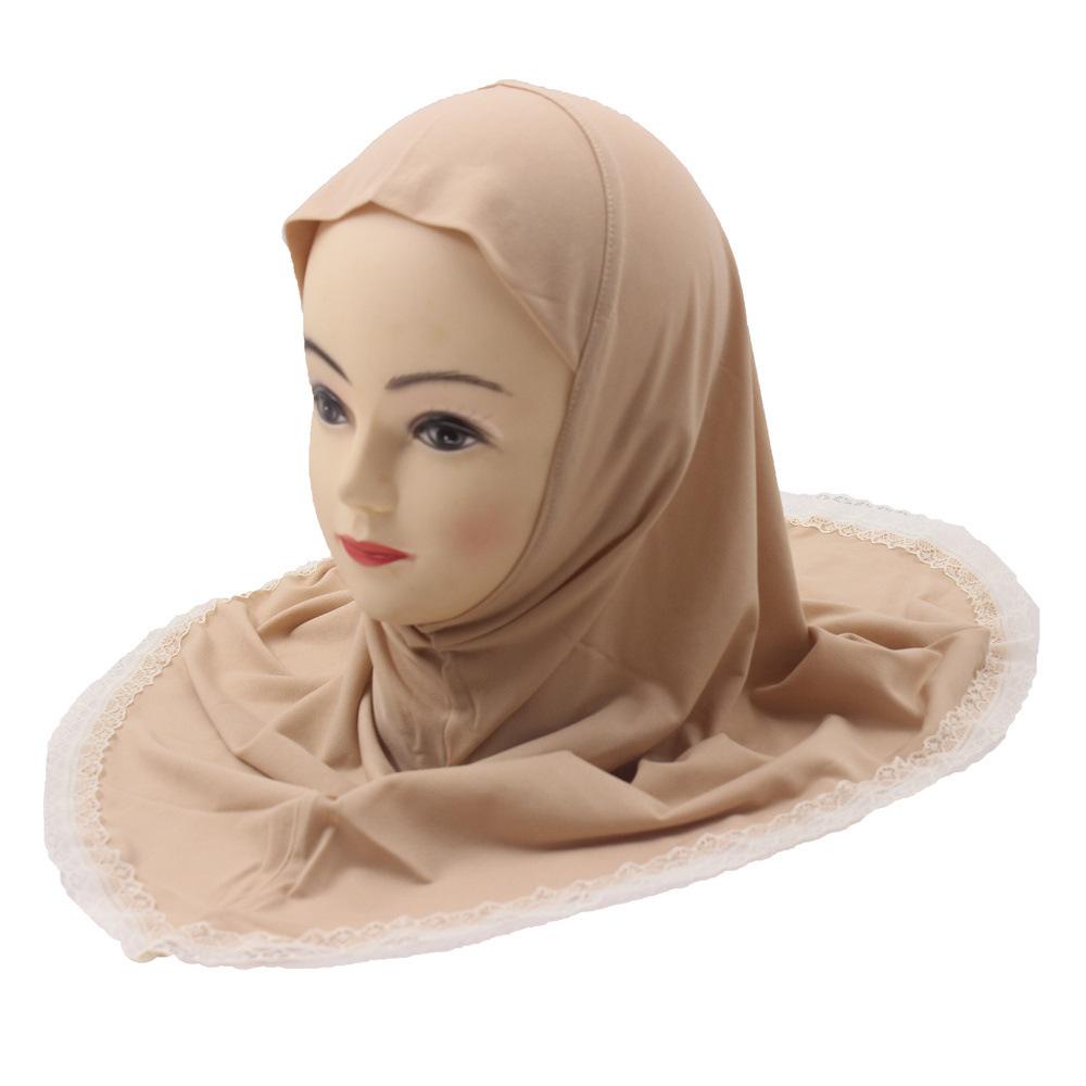 Easy To Wear Girls Instant Hijab Scarf Muslim Hijabs Handmade Flower Amira Lovely Flower Headscarf Turban for 2-6 Years Kids