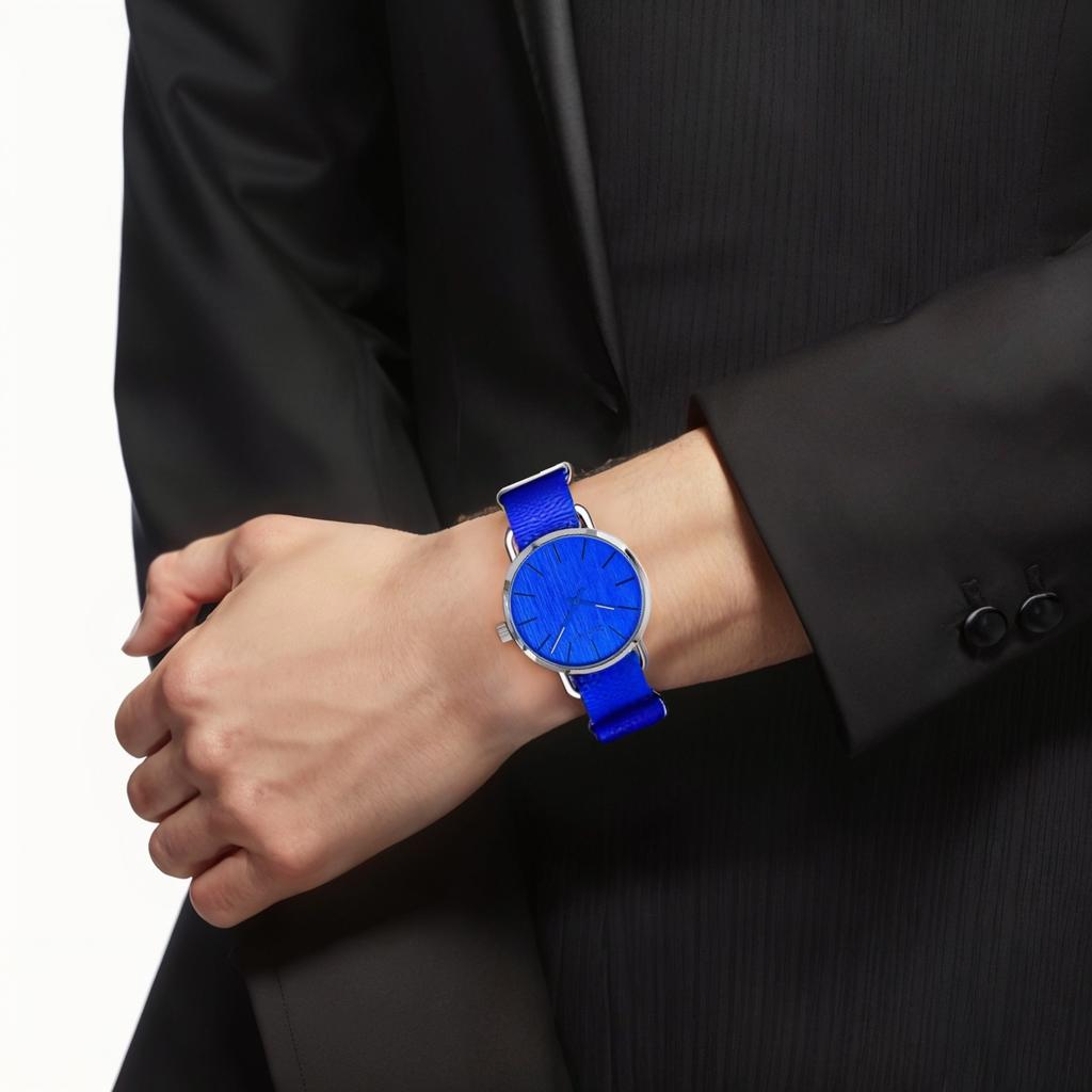 Calvin Klein Color Series Watch Quartz Movement Genuine Leather Strap 40Mm Blue Dial Men watches K7B211VN