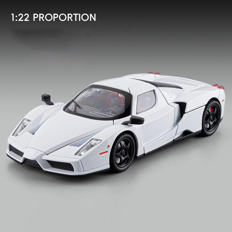 

1:24 ENZO Alloy Sports Car Model Diecast Metal Racing Vehicles Car Model Sound and Light Simulation Collection Children Toy Gift белый