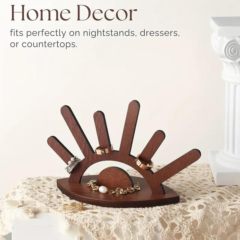 Wooden Ring Display Stand Creative Jewelry Ring Display Holder for women,Gift for Halloween Christmas Brthday